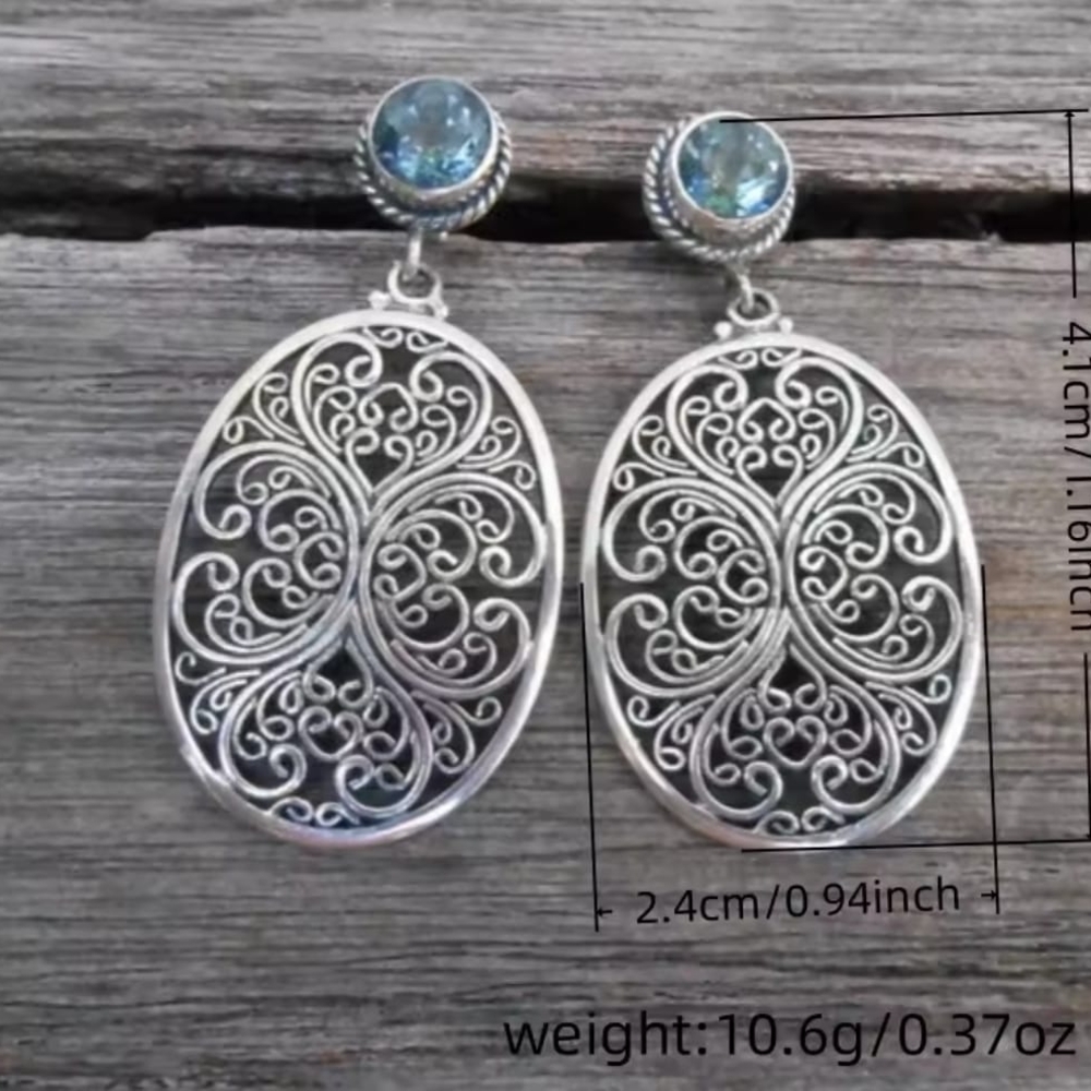 Vintage Tibetan Silver Ear Hook Earrings Women Dangle Wedding Party Jewelry jewe